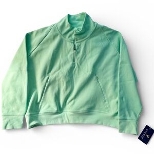 Vively Crop Quarter Zip Athletic Sweatshirt Women’s XL Pistachio Green NEW NWT